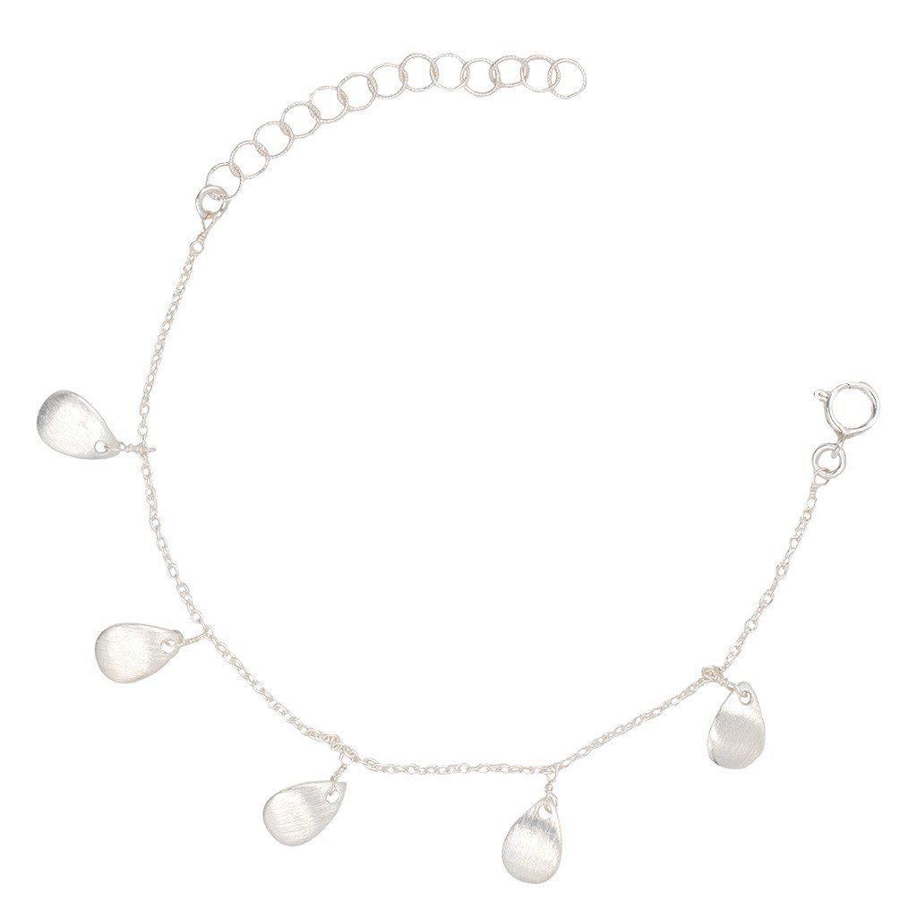 Silver Petal Anklet-anklet-Waffles & Honey Jewelry-Waffles & Honey Jewelry