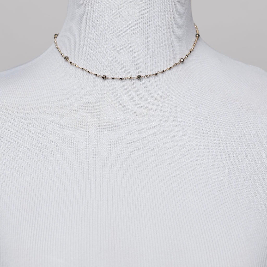 Silver Pyrite Choker-Necklaces-Waffles & Honey Jewelry-Waffles & Honey Jewelry