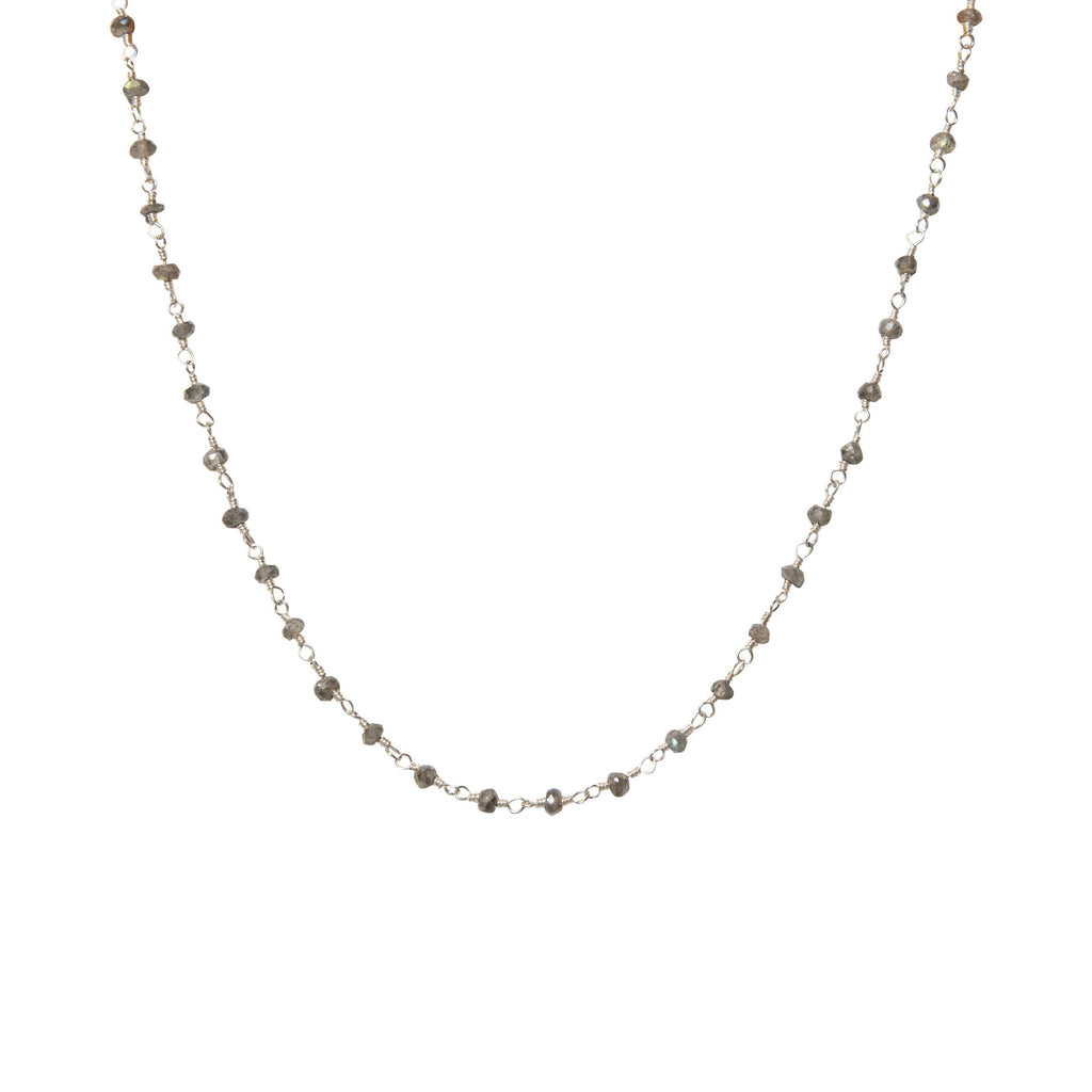 Silver Rosary in Labradorite-Necklaces-Waffles & Honey Jewelry-Waffles & Honey Jewelry