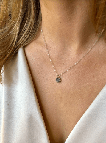 Silver Tinkerbell Druzy Necklace in Silver-Necklaces-Waffles & Honey Jewelry-Waffles & Honey Jewelry