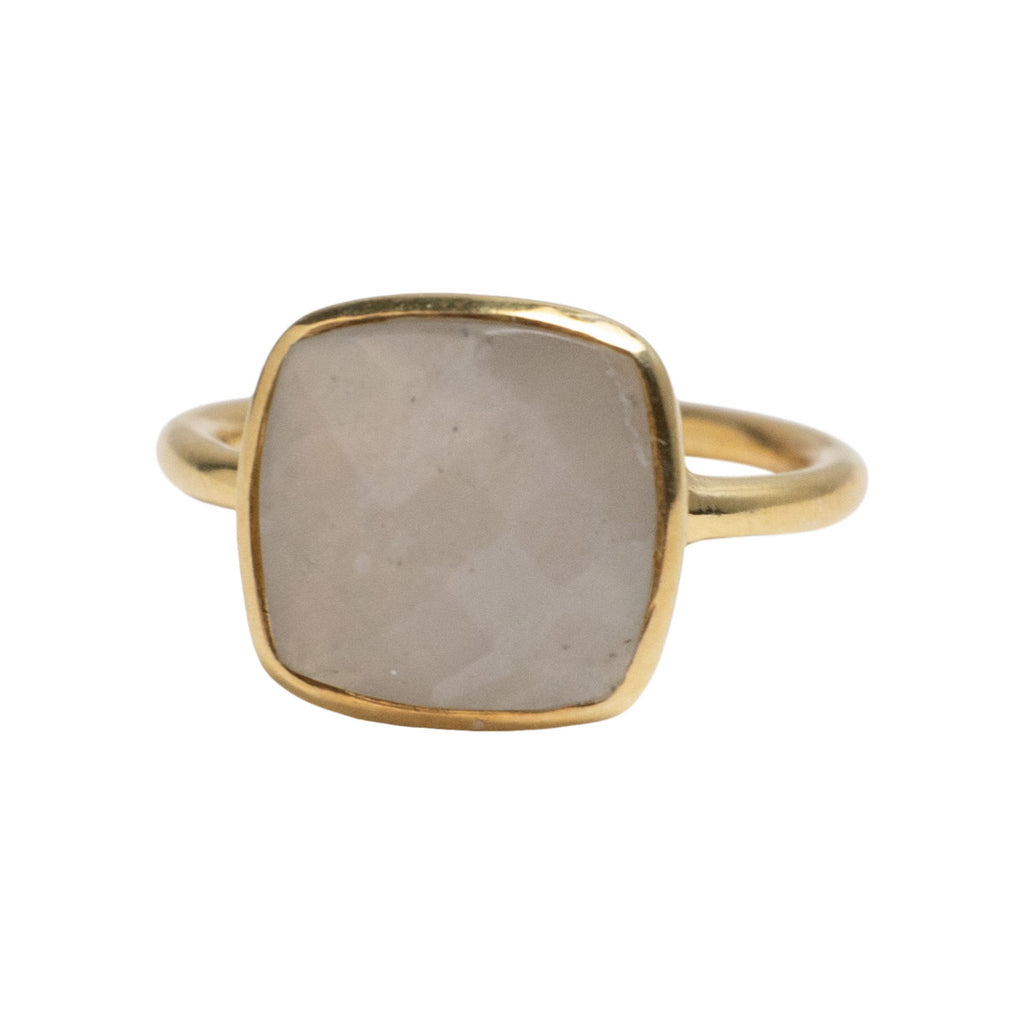 Square Ring in Moonstone