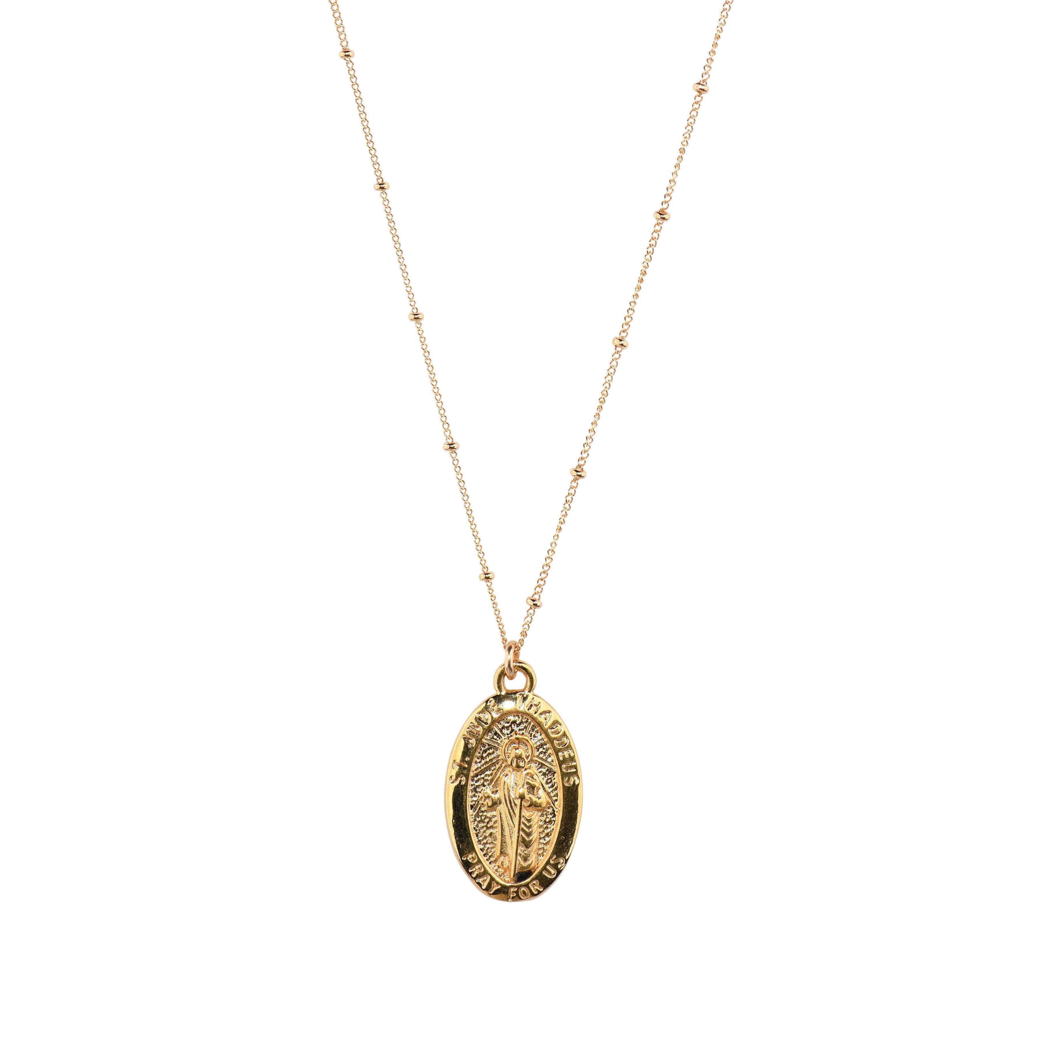 Saint Jude Pendant Necklace in Gold (Yellow/Rose/White)