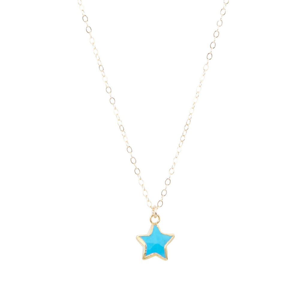 Star Necklace in Turquoise-Necklaces-Waffles & Honey Jewelry-Waffles & Honey Jewelry