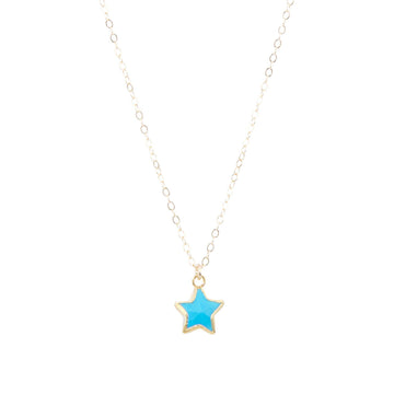 Star Necklace in Turquoise-Necklaces-Waffles & Honey Jewelry-Waffles & Honey Jewelry