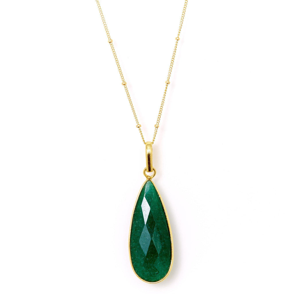 Teardrop Necklace in Emerald-Necklaces-Waffles & Honey Jewelry-Waffles & Honey Jewelry