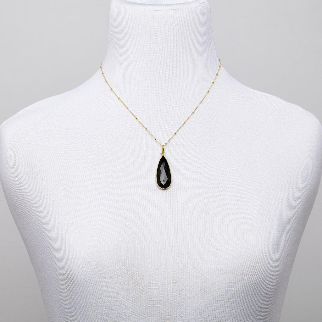 Teardrop Necklace in Onyx-Necklaces-Waffles & Honey Jewelry-Waffles & Honey Jewelry