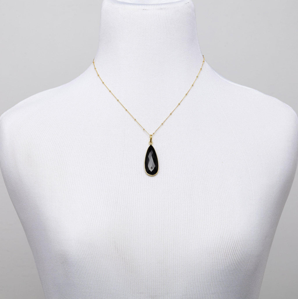 Teardrop Necklace in Onyx-Necklaces-Waffles & Honey Jewelry-Waffles & Honey Jewelry