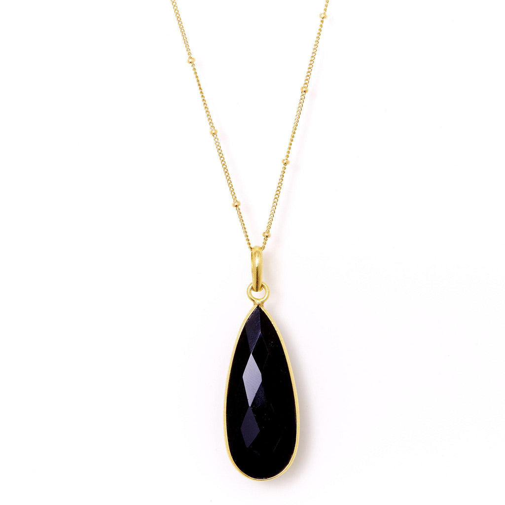 Teardrop Necklace in Onyx-Necklaces-Waffles & Honey Jewelry-Waffles & Honey Jewelry