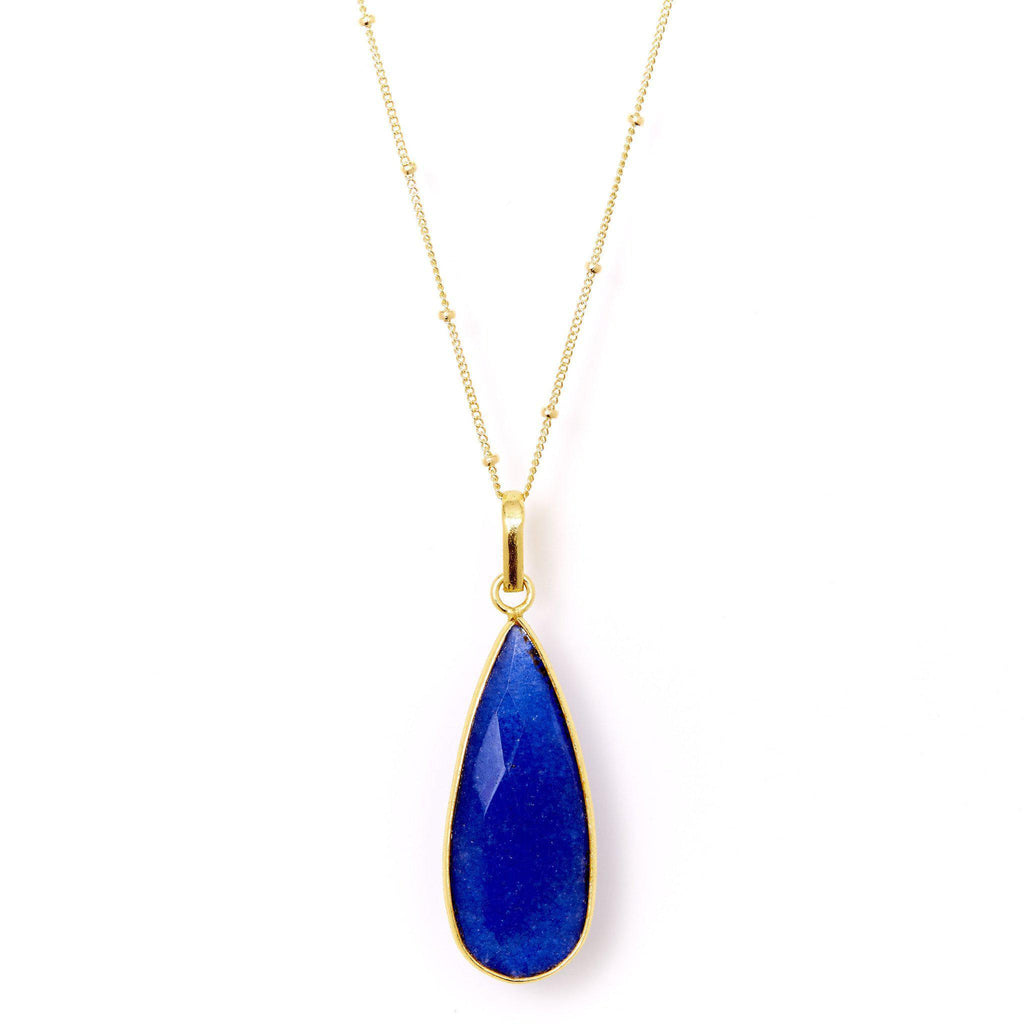 Teardrop Necklace in Sapphire-Necklaces-Waffles & Honey Jewelry-Waffles & Honey Jewelry