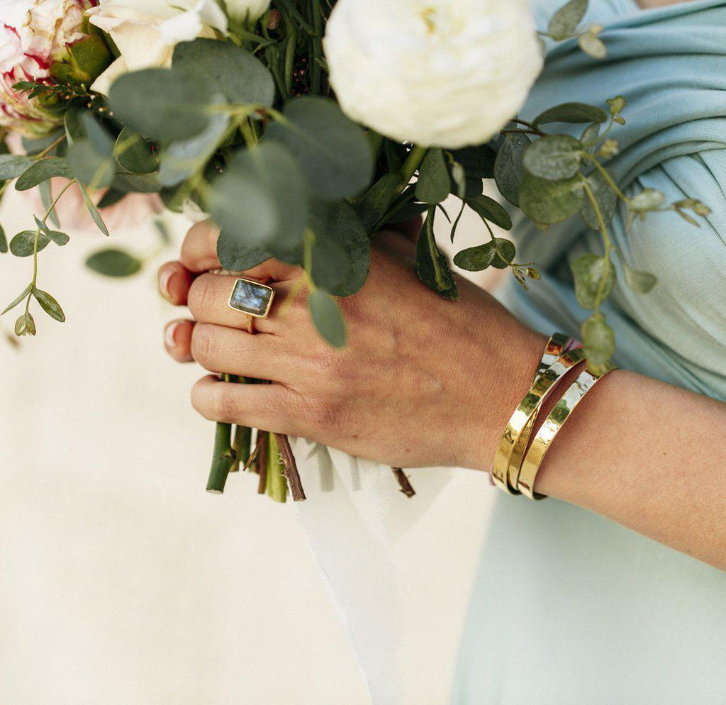 Thin Polished Cuff in Gold-bracelet-Waffles & Honey Jewelry-Waffles & Honey Jewelry