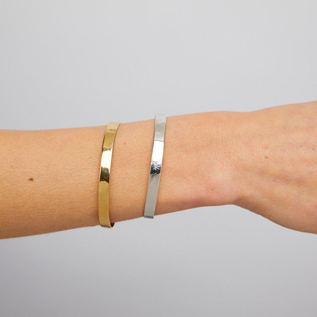 Thin Polished Cuff in Silver-bracelet-Waffles & Honey Jewelry-Waffles & Honey Jewelry