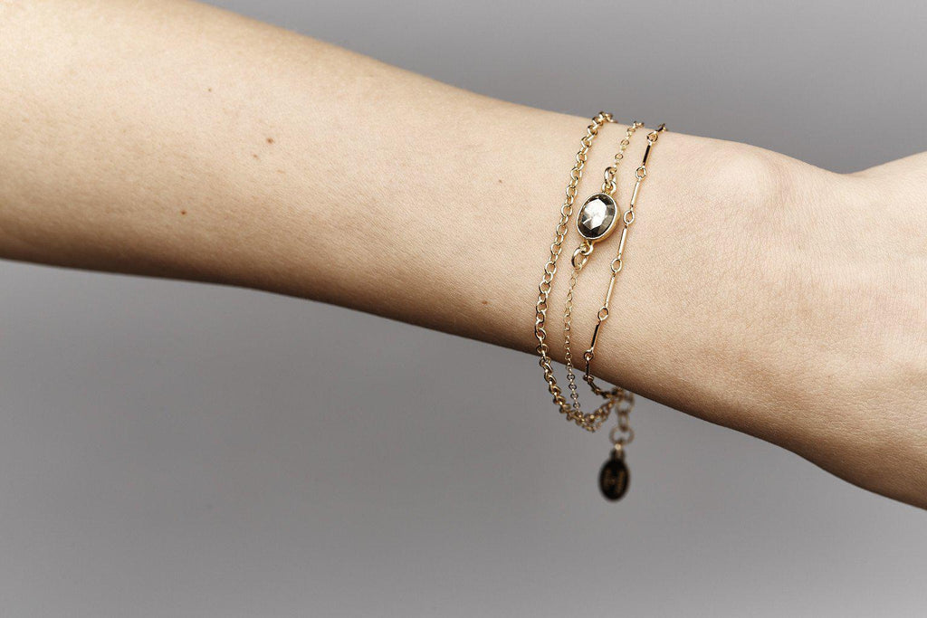 Triple Chain Bracelet in Pyrite-bracelet-Waffles & Honey Jewelry-Waffles & Honey Jewelry