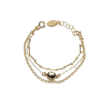 Triple Chain Bracelet in Pyrite-bracelet-Waffles & Honey Jewelry-Waffles & Honey Jewelry
