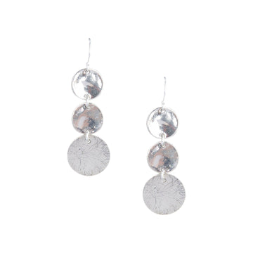 Triple Disc Earrings in Silver-Earrings-Waffles & Honey Jewelry-Waffles & Honey Jewelry
