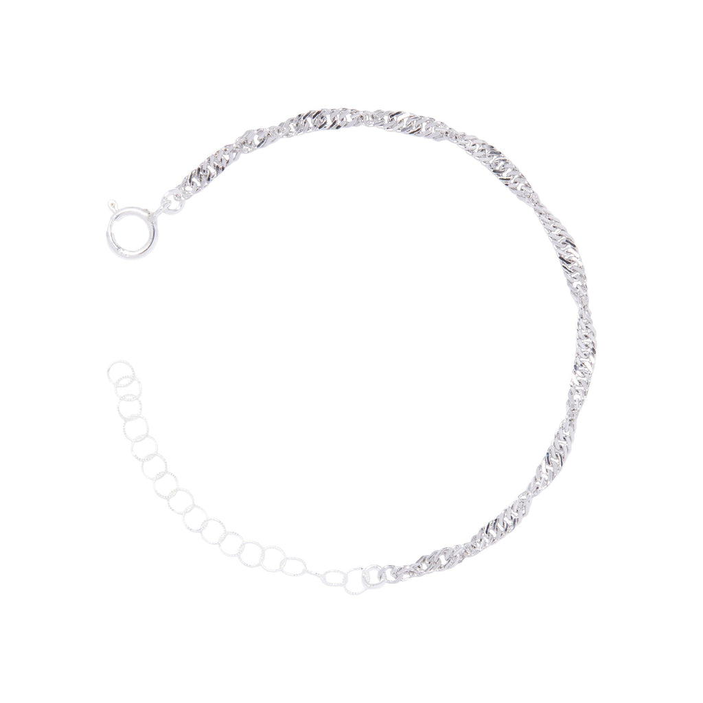 Twisted Rope Chain Bracelet in Silver