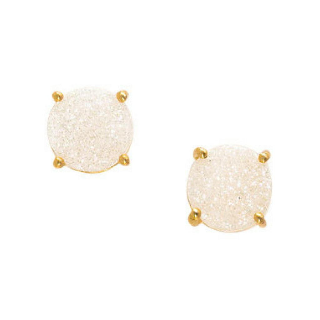 White Druzy Studs-Earrings-Waffles & Honey Jewelry-Waffles & Honey Jewelry