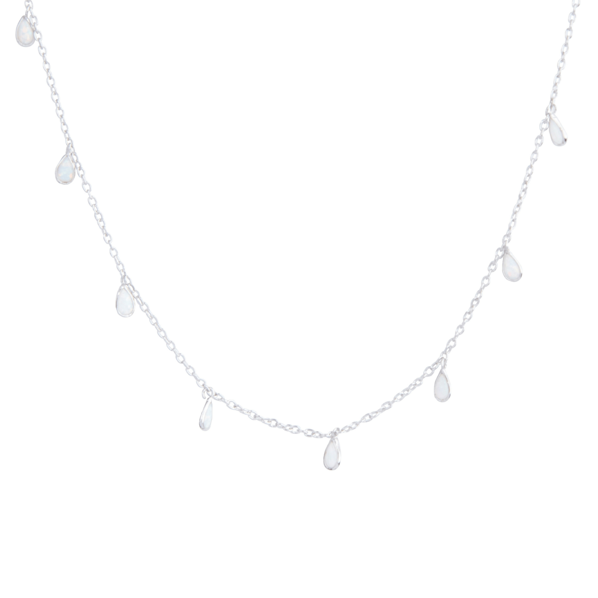 White Opal Choker in Silver – Waffles & Honey Jewelry