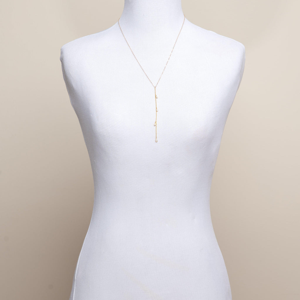 White Opal Lariat-Necklaces-Waffles & Honey Jewelry-Waffles & Honey Jewelry