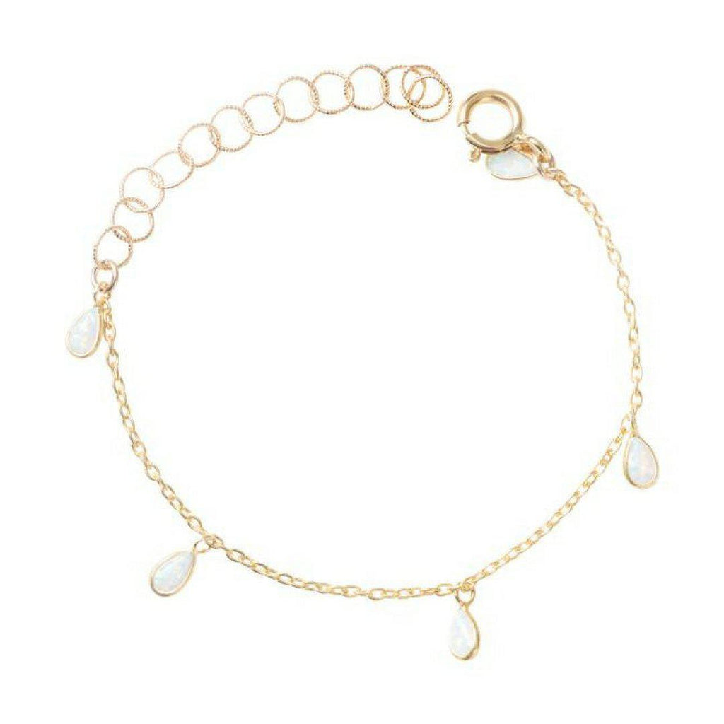White Opal Petal Bracelet-bracelet-Waffles & Honey Jewelry-Waffles & Honey Jewelry