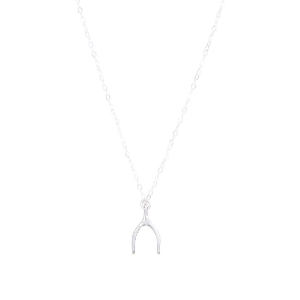 Wishbone Necklace in Silver-Necklaces-Waffles & Honey Jewelry-Waffles & Honey Jewelry